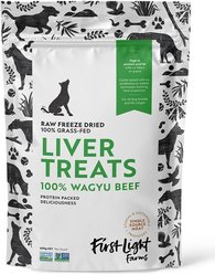 First Light Farms Wagyu Beef Liver 100% Grass Fed Raw Freeze-Dried Dog Treats, 4-oz bag