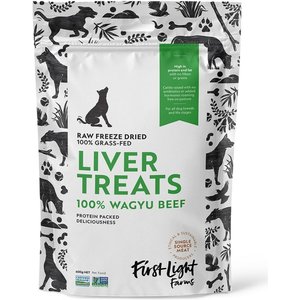 First Light Farms Wagyu Beef Liver 100% Grass Fed Raw Freeze-Dried Dog Treats, 4-oz bag