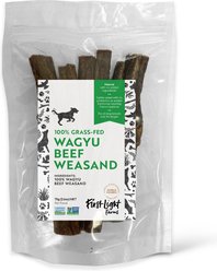 First Light Farms Wagyu Beef Weasand 100% Grass Fed Bully Sticks Dog Treats, 2.6-oz bag