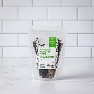 Show full view: First Light Farms Wagyu Beef Weasand 100% Grass Fed Bully Sticks Dog Treats, 2.6-oz bag slide 3 of 7