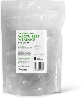 Show full view: First Light Farms Wagyu Beef Weasand 100% Grass Fed Bully Sticks Dog Treats, 2.6-oz bag slide 5 of 7