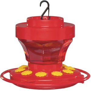 First Nature Hummingbird Flowered Bird Feeder, Red, 16-oz