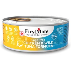 Firstmate 50/50 Chicken & Tuna Formula Grain-Free Canned Cat Food, 5.5-oz, case of 24