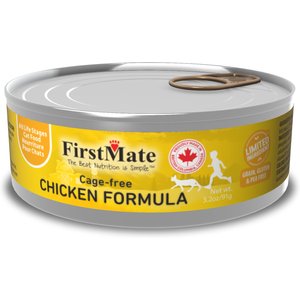 Firstmate Cage-Free Chicken Formula Limited Ingredient Pate Wet Cat Food, 3.2-oz can, case of 24