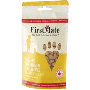 Firstmate Cage Free Chicken Meal & Blueberries Mini Trainer Grain-Free Dog Treats, 8-oz bag