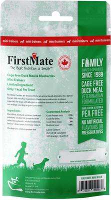 Show full view: Firstmate Cage Free Duck Meal & Blueberries Mini Trainer Grain-Free Dog Treats, 8-oz bag slide 4 of 5