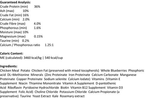 Show full view: Firstmate Chicken Meal with Blueberries Formula Limited Ingredient Diet Grain-Free Dry Cat Food, 3.96-lb bag slide 3 of 6