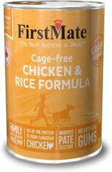 Firstmate Chicken & Rice Formula Cage-Free Canned Dog Food, 12.2-oz can, case of 12