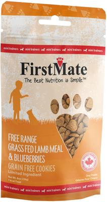 Show full view: Firstmate Free Range Grass Fed Lamb & Blueberries Mini Trainer Grain-Free Dog Treats, 8-oz bag slide 3 of 4