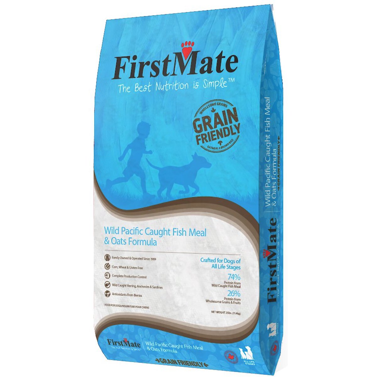 Firstmate Grain Friendly Wild Pacific Caught Fish Meal & Oats Formula Dog Food, 25-lb bag