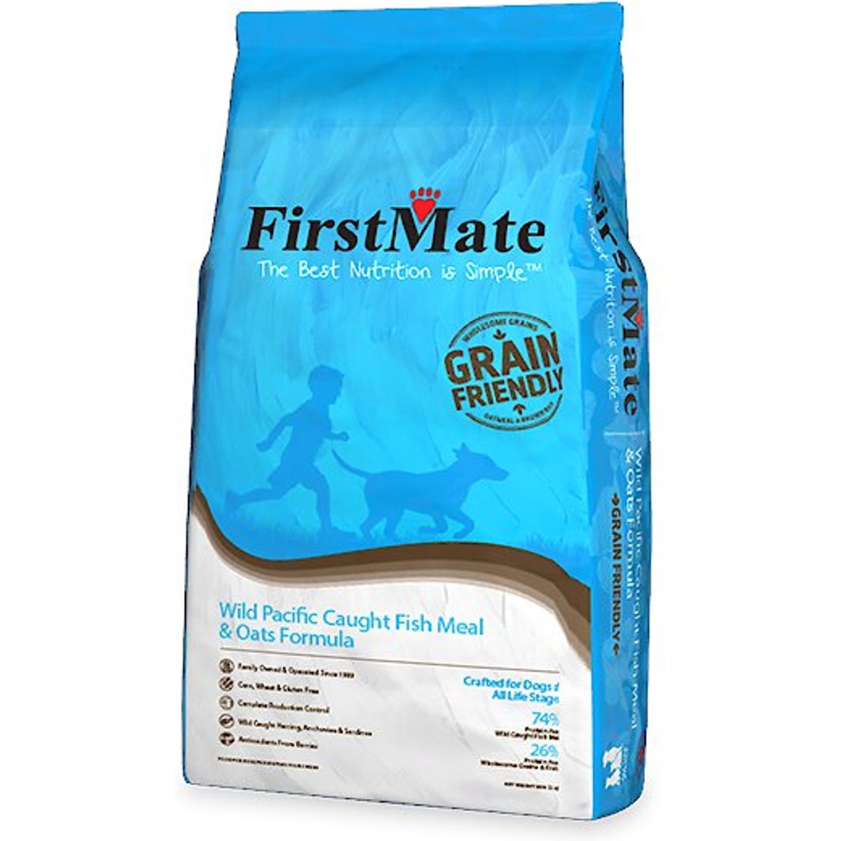 Firstmate Grain Friendly Wild Pacific Caught Fish Meal & Oats Formula Dog Food, 5-lb bag