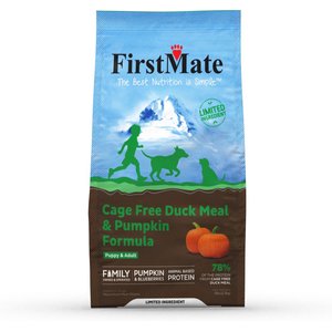 Firstmate Limited Ingredient Cage Free Duck Meal & Pumpkin Formula Dog Food, 5-lb bag