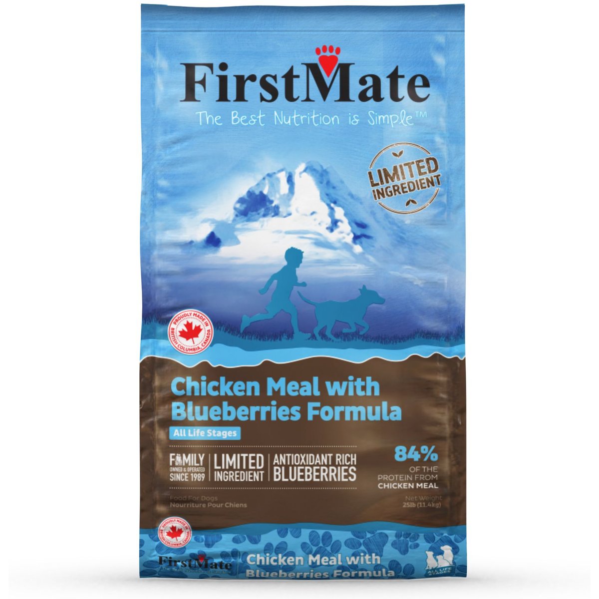 Firstmate Limited Ingredient Diet Grain-Free Chicken Meal with Blueberries Formula Dry Dog Food, 25-lb bag