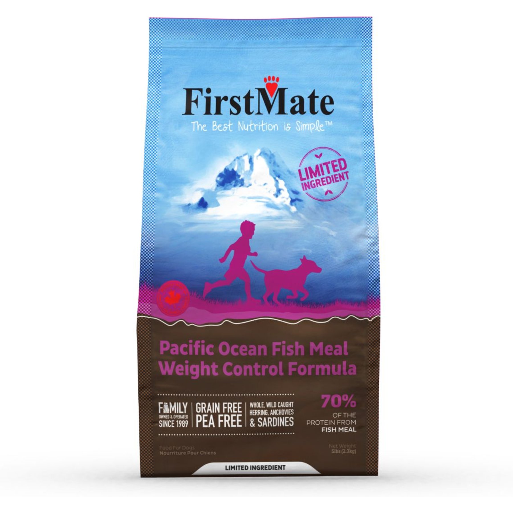FirstMate Weight Control/Senior Fish Meal Dry Dog Food, 5-lb bag