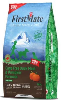 Show full view: Firstmate Small Bites Cage Free Duck Meal & Pumpkin Formula Grain-Free Dry Dog Food, 12-lb bag slide 3 of 5