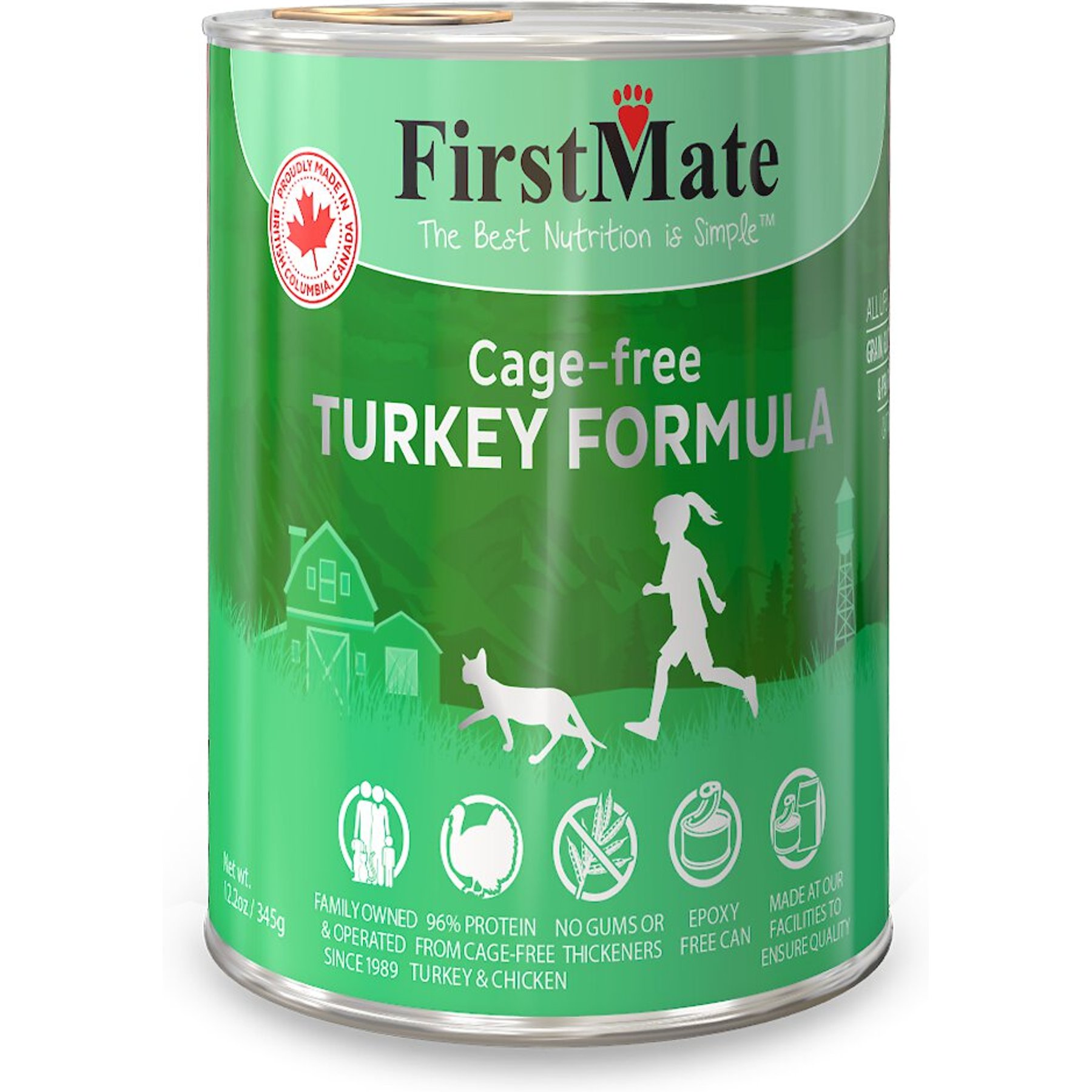 Firstmate Turkey Formula Limited Ingredient Grain-Free Canned Cat Food, 12.2-oz, case of 12