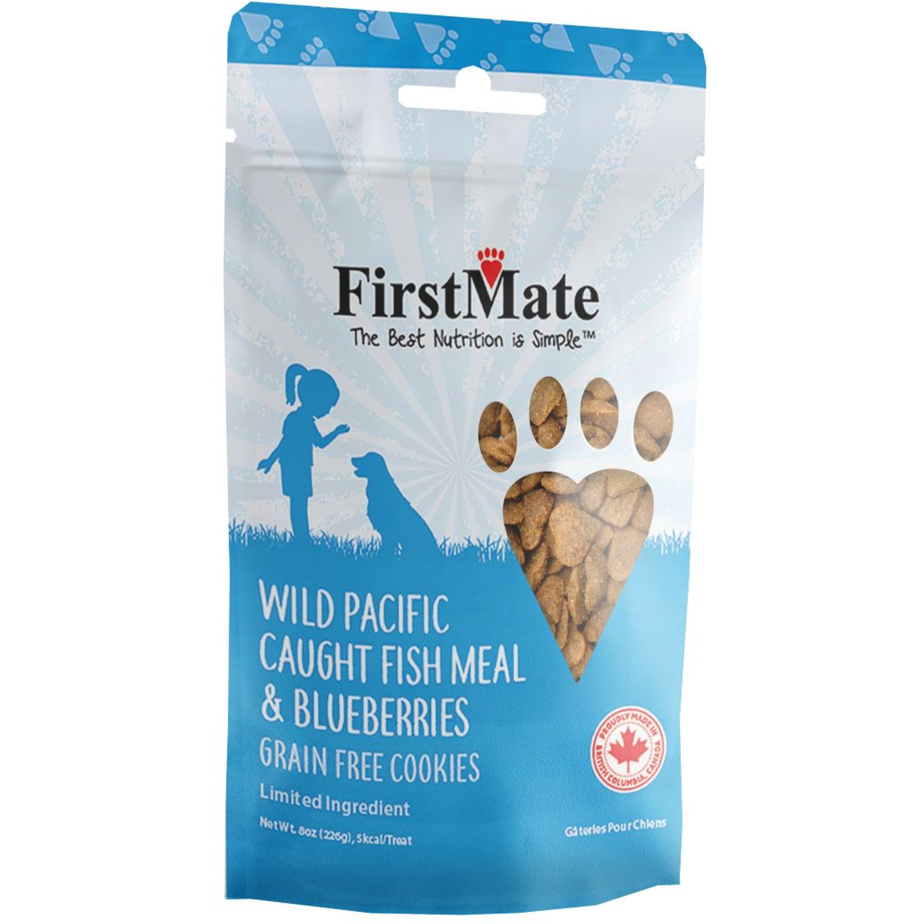 Firstmate Wild Pacific Caught Fish Meal & Blueberries Dog Treats, 8-oz bag