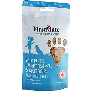 Firstmate Wild Pacific Caught Fish Meal & Blueberries Dog Treats, 8-oz bag