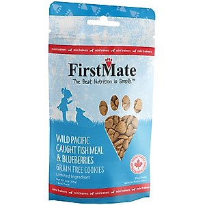 Firstmate Wild Pacific Caught Fish Meal & Blueberries Mini Trainer Grain-Free Dog Treats, 8-oz bag