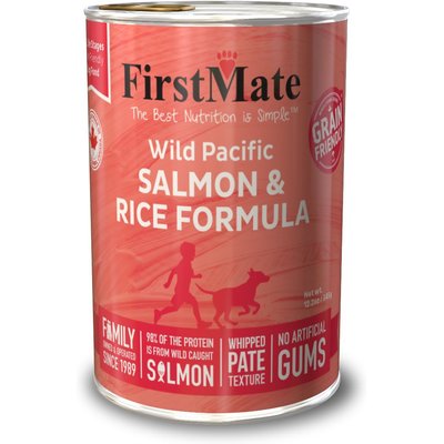 Firstmate Firstmate Wild Pacific Salmon & Rice Formula Canned Dog Food, 12.2-oz can, case of 12