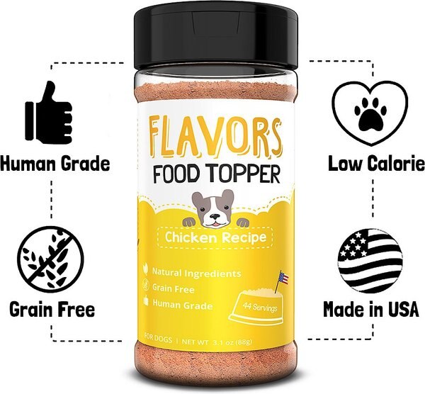 FLAVORS Chicken Recipe Grain-Free Dog Food Topper & Treat Mix