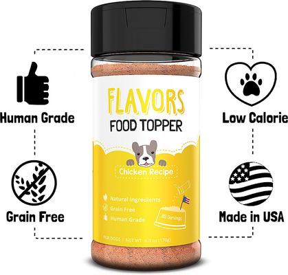 Show full view: FLAVORS Chicken Recipe Freeze-Dried Grain-Free Dog Food Topper, 6-oz bottle slide 3 of 7
