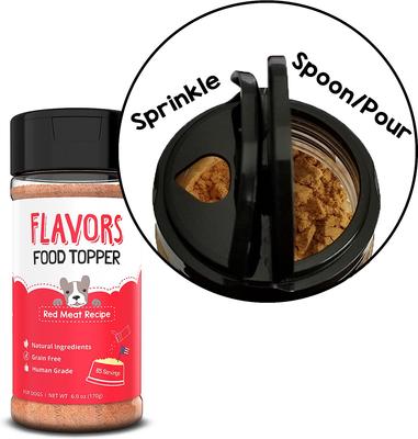 Show full view: FLAVORS Beef Recipe Freeze-Dried Grain-Free Dog Food Topper, 6-oz bottle slide 4 of 7