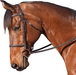 Flex Rider Fancy Stitched Raised Snaffle Bridle, Chocolate, Full