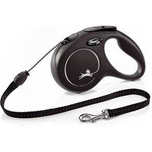 Flexi Classic Nylon Cord Retractable Dog Leash, Black, Medium: 16-ft long