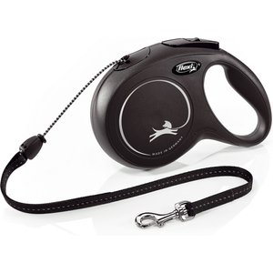 Flexi Classic Nylon Cord Retractable Dog Leash, Black, Medium: 26-ft long