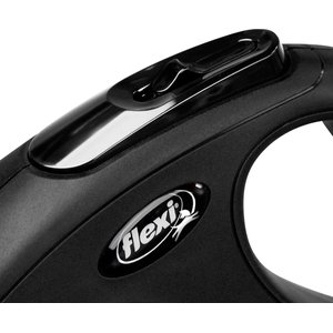 Flexi Classic Nylon Cord Retractable Dog Leash, Black, Medium: 26-ft long