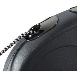 Flexi Classic Nylon Cord Retractable Dog Leash, Black, Medium: 26-ft long
