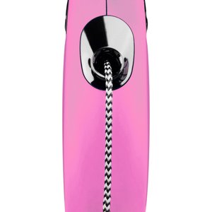 Flexi Classic Nylon Cord Retractable Dog Leash, Pink, Medium: 16-ft long