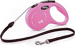 Flexi Classic Nylon Cord Retractable Dog Leash, Pink, Small: 16-ft long