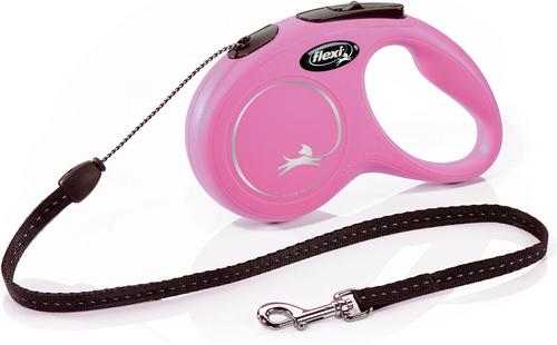 Show full view: Flexi Classic Nylon Cord Retractable Dog Leash, Pink, Small: 16-ft long slide 1 of 8
