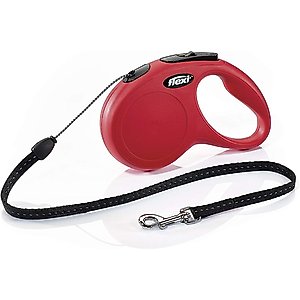 Flexi Classic Nylon Cord Retractable Dog Leash, Red, Medium: 16-ft long