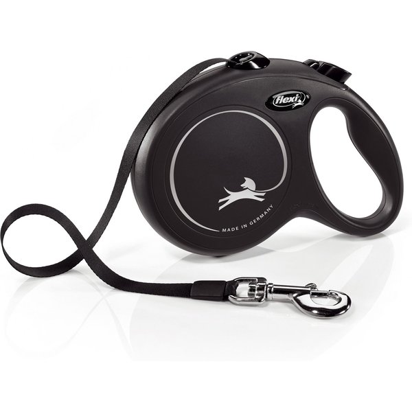 Flexi Durabelt Retractable Tape Dog Leash, Black