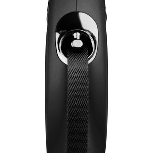 Flexi Classic Nylon Tape Retractable Dog Leash, Black, Medium: 16-ft long
