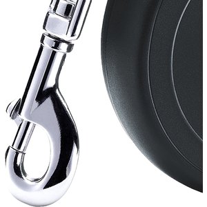 Flexi Classic Nylon Tape Retractable Dog Leash, Black, Medium: 16-ft long