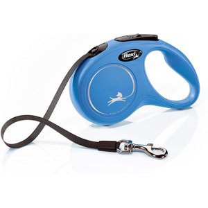 Flexi Classic Nylon Tape Retractable Dog Leash, Blue, Small: 16-ft long