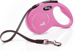 Flexi Classic Nylon Tape Retractable Dog Leash, Pink, Small: 16-ft long