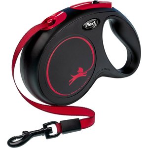Flexi New Classic Plastic Retractable Dog Leash, Black Fire, Medium: 16-ft long, 0.8-in wide