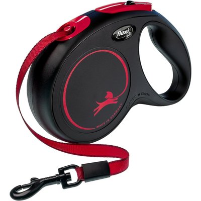 Flexi Flexi New Classic Plastic Retractable Dog Leash, Black Fire, Medium: 16-ft long, 0.8-in wide