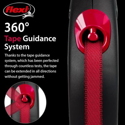 Show full view: Flexi New Classic Plastic Retractable Dog Leash, Black Fire, Medium: 16-ft long, 0.8-in wide slide 4 of 7