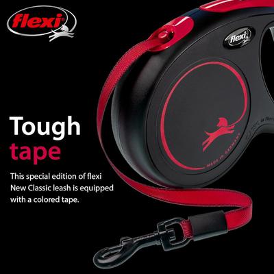 Show full view: Flexi New Classic Plastic Retractable Dog Leash, Black Fire, Medium: 16-ft long, 0.8-in wide slide 3 of 7