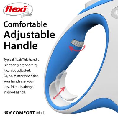 Show full view: Flexi New Comfort Tape Plastic Retractable Dog Leash, Medium: 16-ft long slide 3 of 6