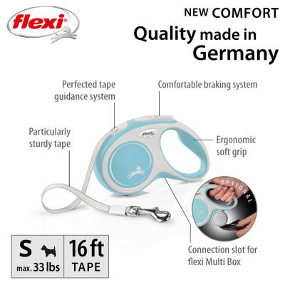 Show full view: Flexi New Comfort Tape Plastic Retractable Dog Leash, Small: 16-ft long slide 3 of 4