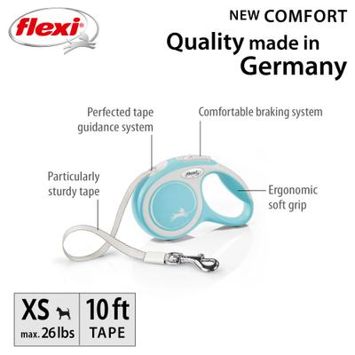 Show full view: Flexi New Comfort Tape Plastic Retractable Dog Leash, X-Small: 10-ft long slide 4 of 5