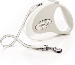 Flexi Style Plastic Retractable Dog Leash, White, Medium: 16-ft long