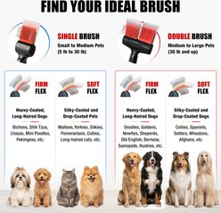 FlexIt Home 3-IN-1 Soft Flex Pet Grooming Brush, Red/Gold, 2-in slide 2 of 3